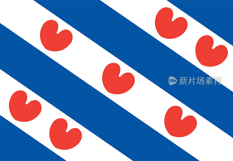 Flag of Friesland province (Kingdom of the Netherlands, Holland) Fryslân, Frisia